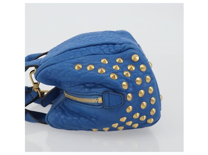 Borsa MCM in pelle 2way Blu Oro Auth 189551A D'oro - vista 5