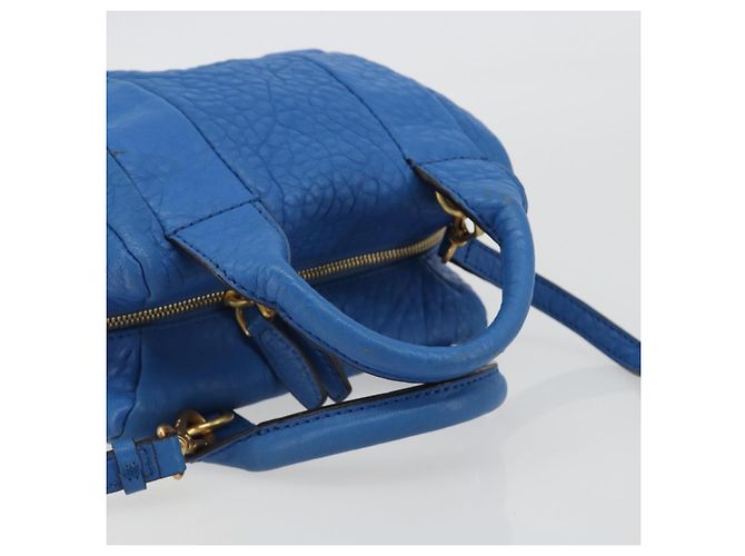 Borsa MCM in pelle 2way Blu Oro Auth 189551A D'oro - vista 7
