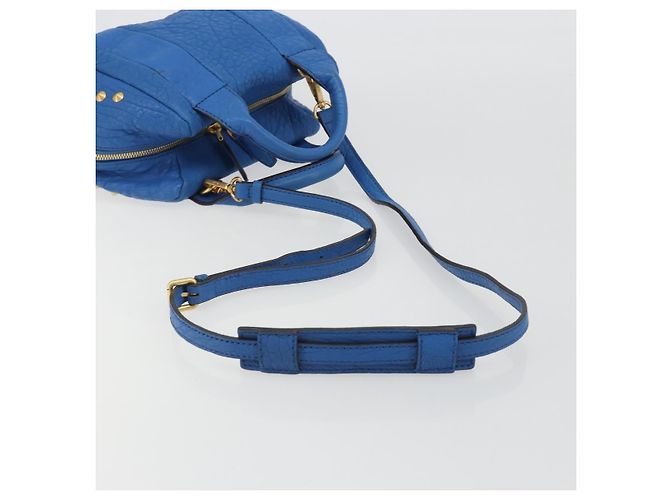 Borsa MCM in pelle 2way Blu Oro Auth 189551A D'oro - vista 9