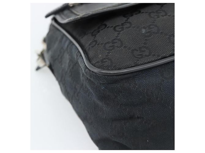 Borsa a Spalla GUCCI GG Canvas Nera 28562 Auth bs35748 Nero Argento - vista 11