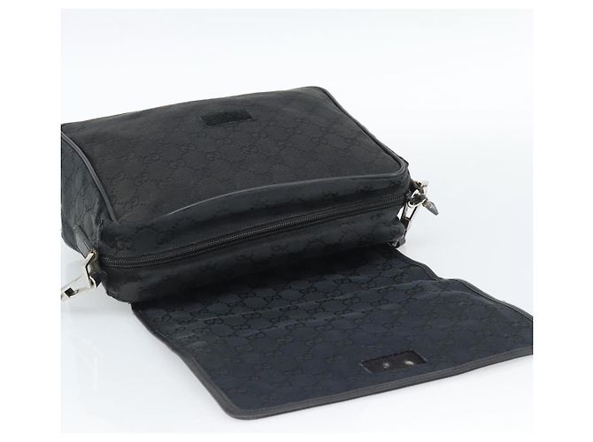 Borsa a Spalla GUCCI GG Canvas Nera 28562 Auth bs35748 Nero Argento - vista 17