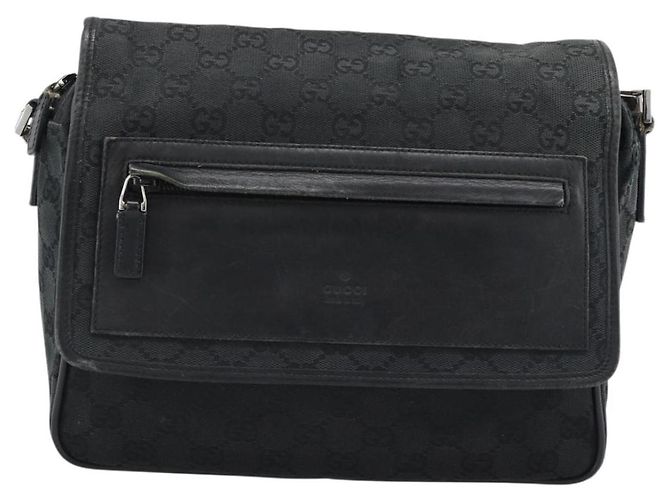 Borsa a Spalla GUCCI GG Canvas Nera 28562 Auth bs35748 Nero Argento - vista 2