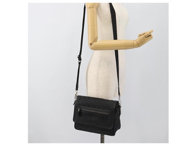 Borsa a Spalla GUCCI GG Canvas Nera 28562 Auth bs35748 Nero Argento - vista 26