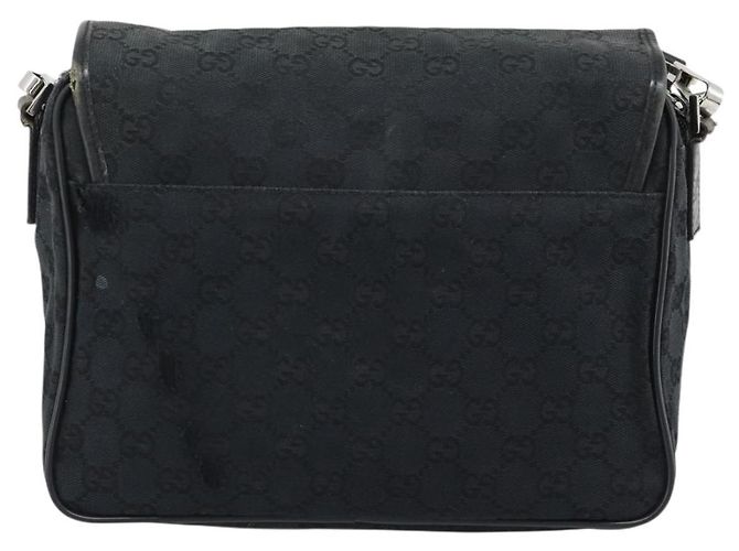 Borsa a Spalla GUCCI GG Canvas Nera 28562 Auth bs35748 Nero Argento - vista 3
