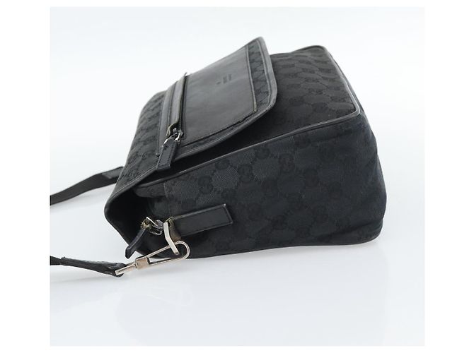 Borsa a Spalla GUCCI GG Canvas Nera 28562 Auth bs35748 Nero Argento - vista 4