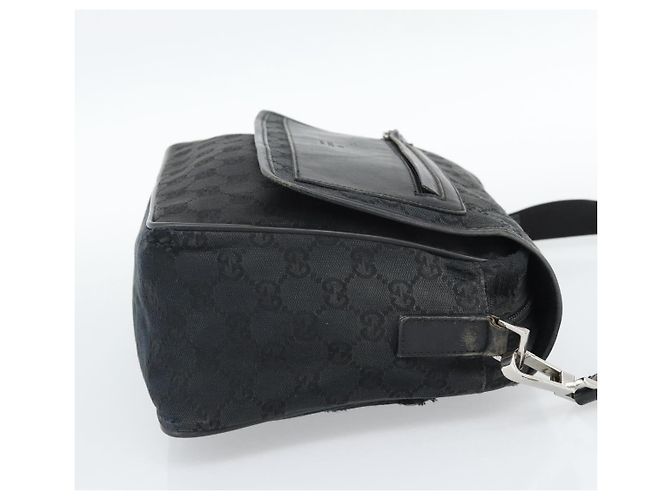 Borsa a Spalla GUCCI GG Canvas Nera 28562 Auth bs35748 Nero Argento - vista 5