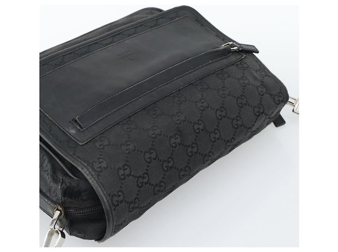 Borsa a Spalla GUCCI GG Canvas Nera 28562 Auth bs35748 Nero Argento - vista 6