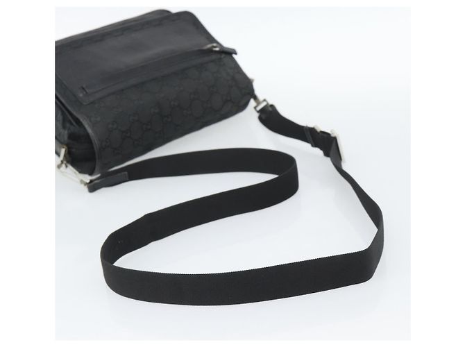Borsa a Spalla GUCCI GG Canvas Nera 28562 Auth bs35748 Nero Argento - vista 7