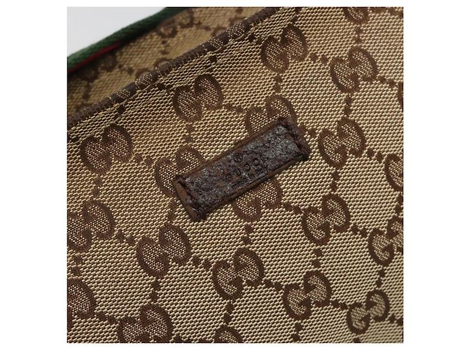 Borsa a tracolla GUCCI GG Canvas Web Sherry Line Beige Argento 189749 Auth mr2613 - vista 15