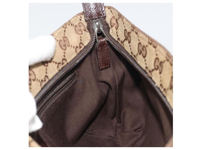 Borsa a tracolla GUCCI GG Canvas Web Sherry Line Beige Argento 189749 Auth mr2613 - vista 19