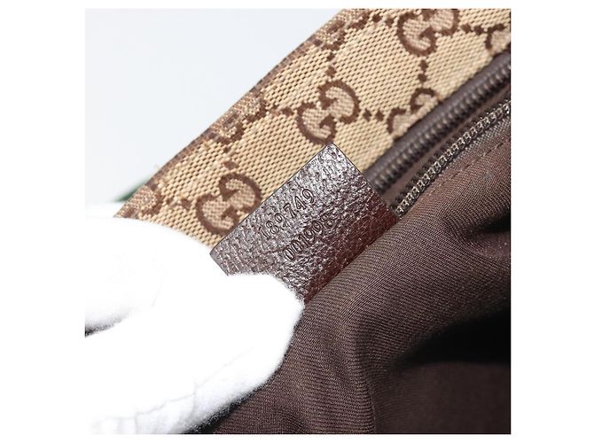 Borsa a tracolla GUCCI GG Canvas Web Sherry Line Beige Argento 189749 Auth mr2613 - vista 23