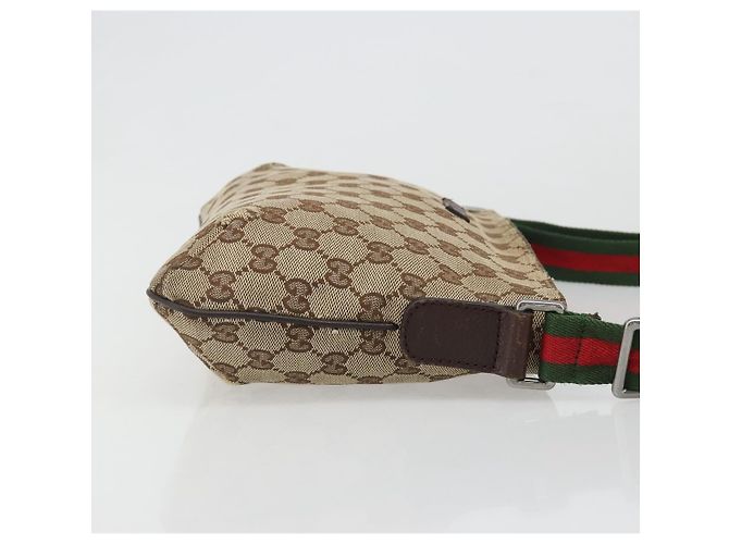 Borsa a tracolla GUCCI GG Canvas Web Sherry Line Beige Argento 189749 Auth mr2613 - vista 4