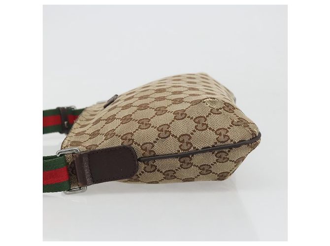 Borsa a tracolla GUCCI GG Canvas Web Sherry Line Beige Argento 189749 Auth mr2613 - vista 5