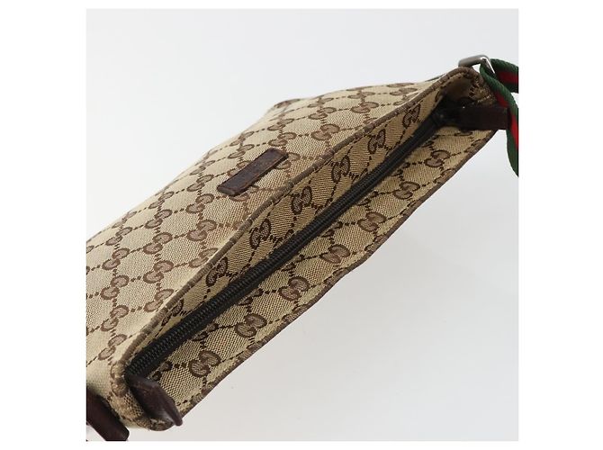 Borsa a tracolla GUCCI GG Canvas Web Sherry Line Beige Argento 189749 Auth mr2613 - vista 6