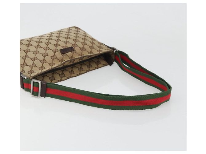 Borsa a tracolla GUCCI GG Canvas Web Sherry Line Beige Argento 189749 Auth mr2613 - vista 7