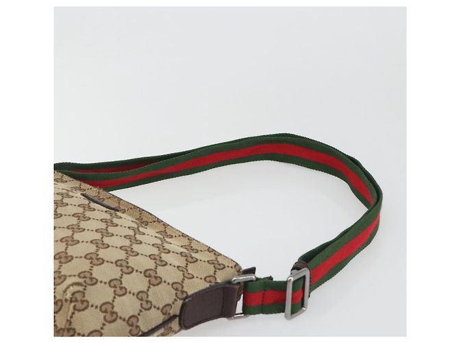 Borsa a tracolla GUCCI GG Canvas Web Sherry Line Beige Argento 189749 Auth mr2613 - vista 8