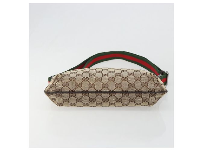 Borsa a tracolla GUCCI GG Canvas Web Sherry Line Beige Argento 189749 Auth mr2613 - vista 9