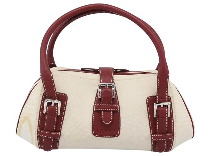 Borsa a mano LOEWE Canvas Beige Argento Auth bs35772 - vista 13