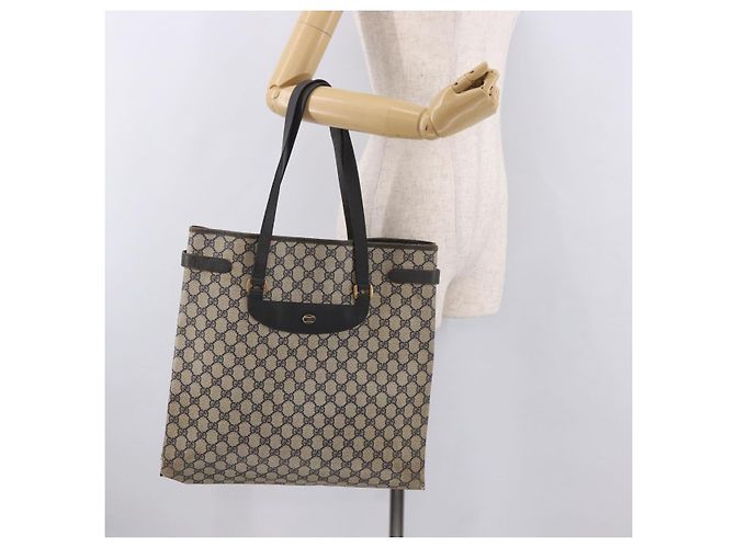Borsa Tote GUCCI GG Supreme in PVC Blu Navy Oro 39 02 061 Auth 187860 - vista 21