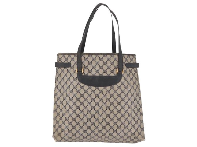 Borsa Tote GUCCI GG Supreme in PVC Blu Navy Oro 39 02 061 Auth 187860 - vista 3