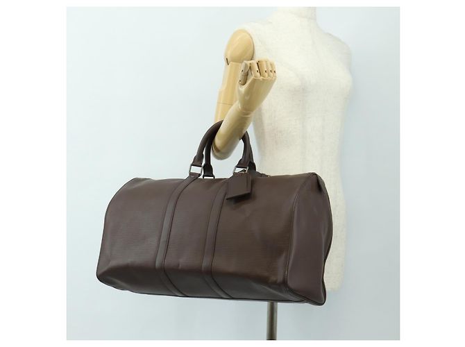 LOUIS VUITTON Epi Keepall 45 Boston Bag Mocha M5906D LV Auth 187277V Marrone - vista 25
