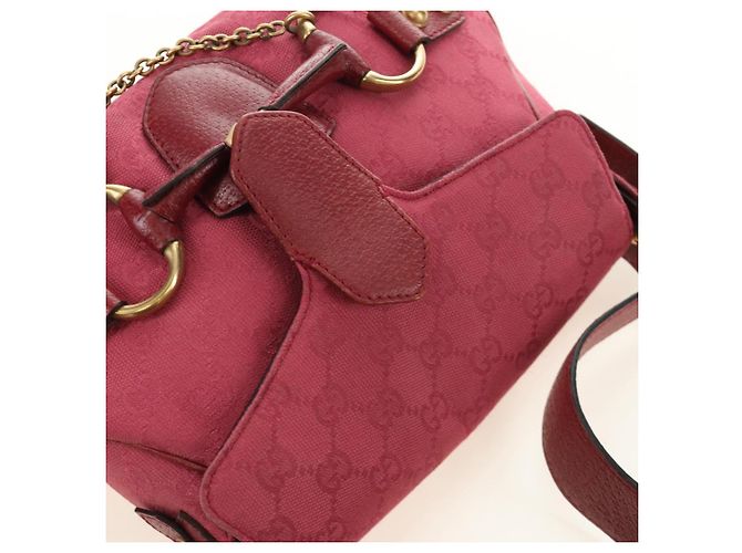 Borsa GUCCI GG Canvas Horsebit Oro Rosa 120984 Auth 189295V D'oro - vista 15