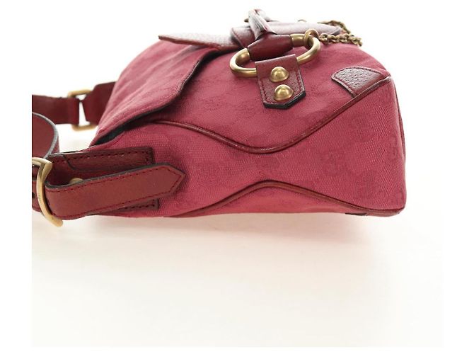 Borsa GUCCI GG Canvas Horsebit Oro Rosa 120984 Auth 189295V D'oro - vista 4