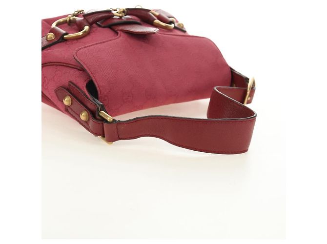 Borsa GUCCI GG Canvas Horsebit Oro Rosa 120984 Auth 189295V D'oro - vista 7