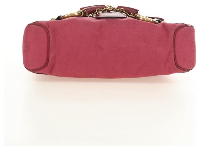 Borsa GUCCI GG Canvas Horsebit Oro Rosa 120984 Auth 189295V D'oro - vista 9