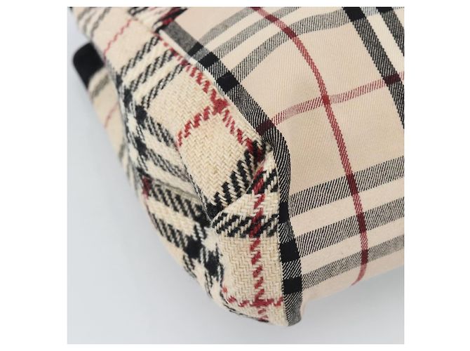 Borsa BURBERRY Nova Check in tela Beige Gold Auth 189967 D'oro - vista 11