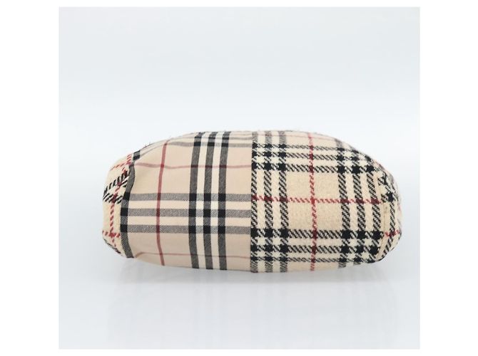 Borsa BURBERRY Nova Check in tela Beige Gold Auth 189967 D'oro - vista 9