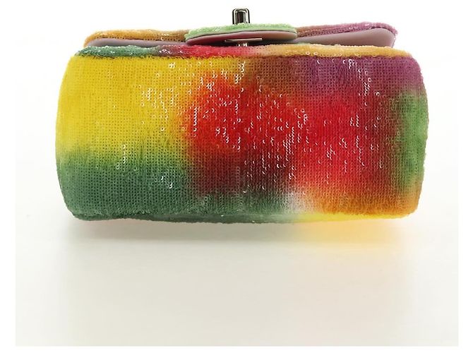 CHANEL Mini Matelasse 17 Chain Bag Sequin Multicolor Gold CC Auth 189074SM Multicolore D'oro - vista 10