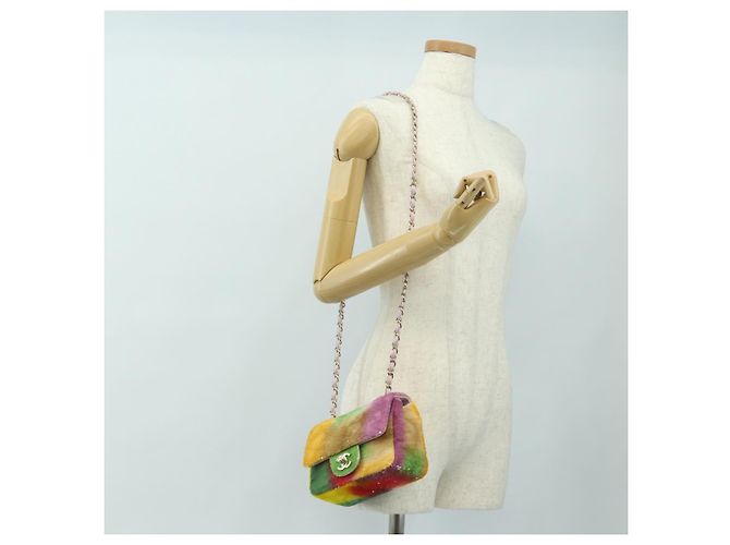 CHANEL Mini Matelasse 17 Chain Bag Sequin Multicolor Gold CC Auth 189074SM Multicolore D'oro - vista 26