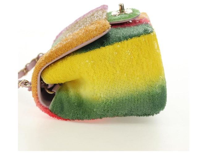 CHANEL Mini Matelasse 17 Chain Bag Sequin Multicolor Gold CC Auth 189074SM Multicolore D'oro - vista 4