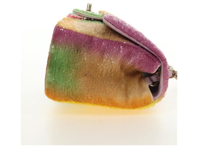 CHANEL Mini Matelasse 17 Chain Bag Sequin Multicolor Gold CC Auth 189074SM Multicolore D'oro - vista 5