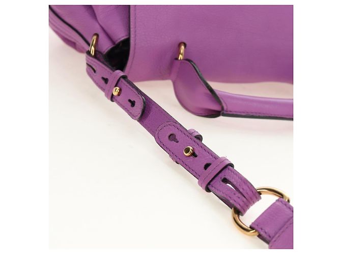 Chloé Borsa Chloe Elsie in Pelle 2way Viola Oro Auth am12030V D'oro Porpora - vista 10