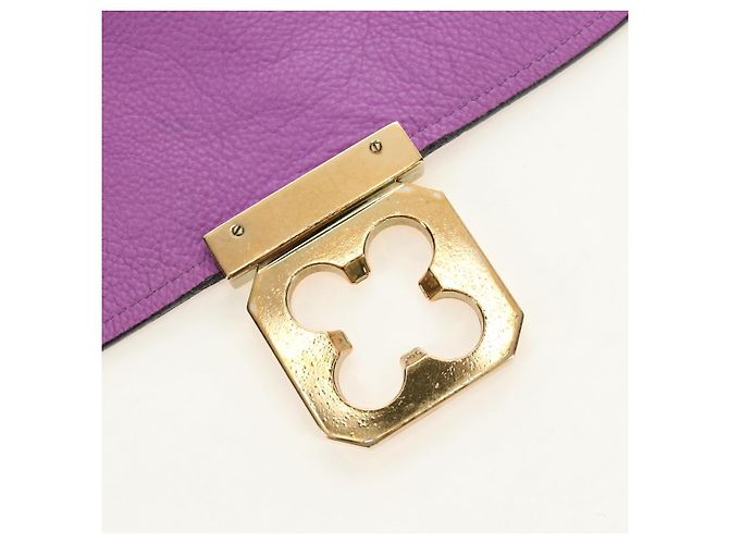 Chloé Borsa Chloe Elsie in Pelle 2way Viola Oro Auth am12030V D'oro Porpora - vista 19
