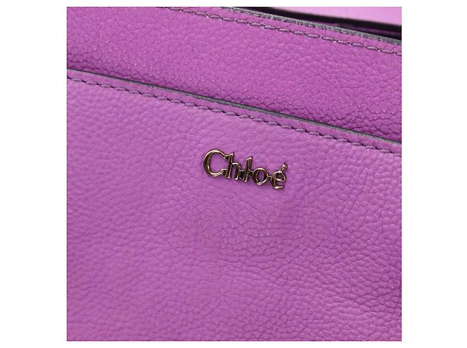 Chloé Borsa Chloe Elsie in Pelle 2way Viola Oro Auth am12030V D'oro Porpora - vista 20