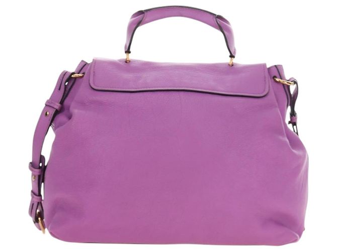Chloé Borsa Chloe Elsie in Pelle 2way Viola Oro Auth am12030V D'oro Porpora - vista 3
