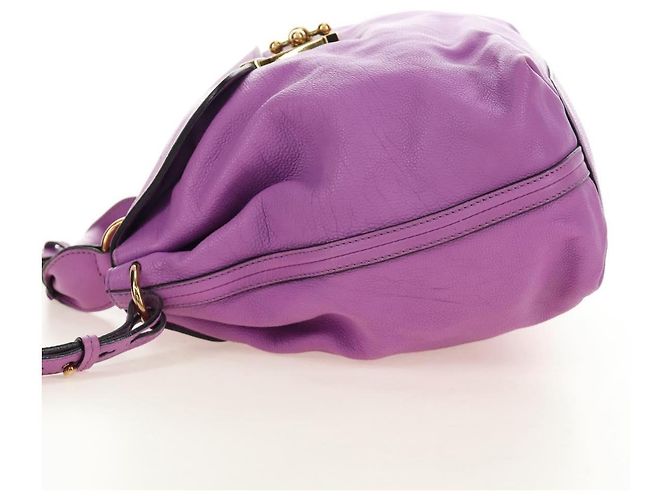Chloé Borsa Chloe Elsie in Pelle 2way Viola Oro Auth am12030V D'oro Porpora - vista 4