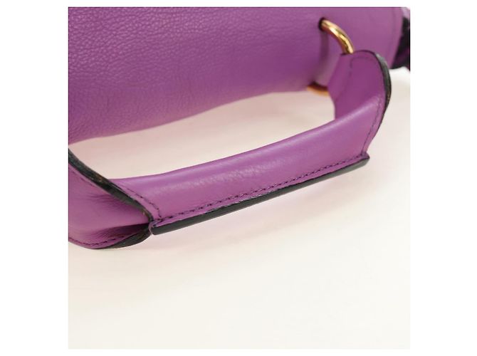 Chloé Borsa Chloe Elsie in Pelle 2way Viola Oro Auth am12030V D'oro Porpora - vista 7