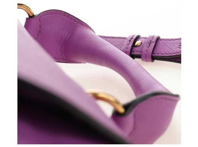 Chloé Borsa Chloe Elsie in Pelle 2way Viola Oro Auth am12030V D'oro Porpora - vista 8