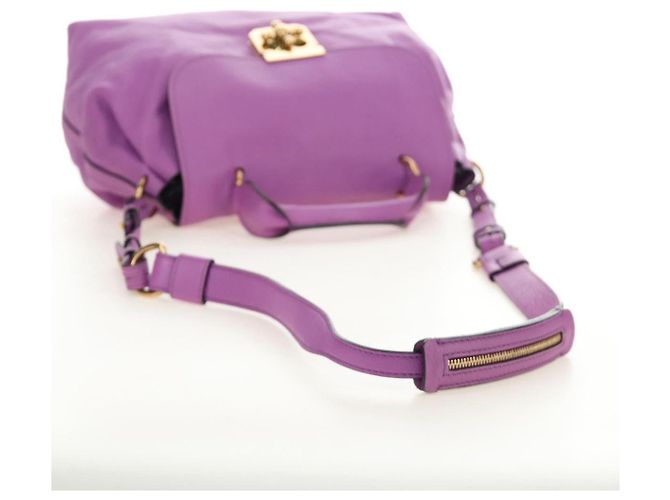 Chloé Borsa Chloe Elsie in Pelle 2way Viola Oro Auth am12030V D'oro Porpora - vista 9