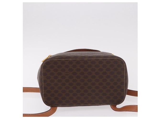Céline Zaino CELINE Macadam Canvas PVC Pelle Marrone Oro Auth 188472V D'oro - vista 11