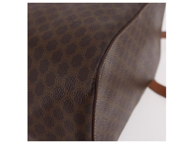 Céline Zaino CELINE Macadam Canvas PVC Pelle Marrone Oro Auth 188472V D'oro - vista 12