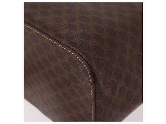 Céline Zaino CELINE Macadam Canvas PVC Pelle Marrone Oro Auth 188472V D'oro - vista 13