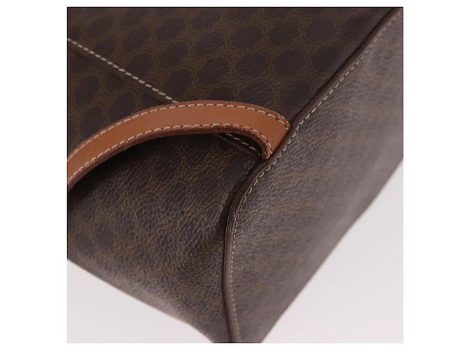 Céline Zaino CELINE Macadam Canvas PVC Pelle Marrone Oro Auth 188472V D'oro - vista 14