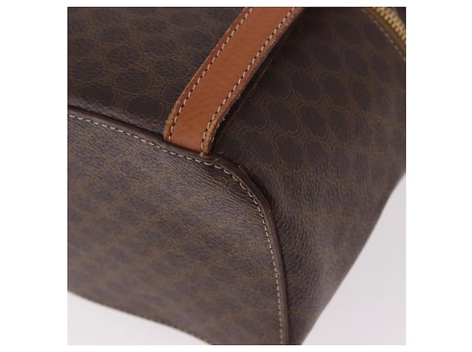 Céline Zaino CELINE Macadam Canvas PVC Pelle Marrone Oro Auth 188472V D'oro - vista 15