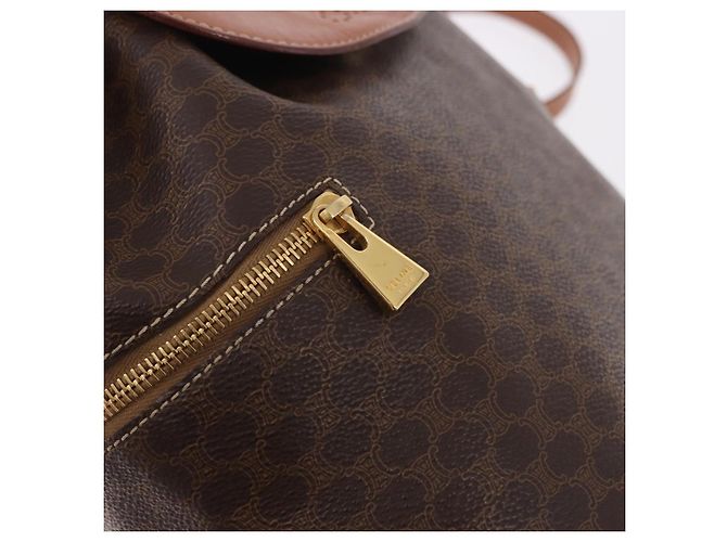 Céline Zaino CELINE Macadam Canvas PVC Pelle Marrone Oro Auth 188472V D'oro - vista 17