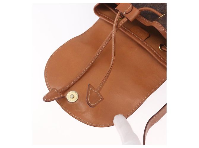 Céline Zaino CELINE Macadam Canvas PVC Pelle Marrone Oro Auth 188472V D'oro - vista 19